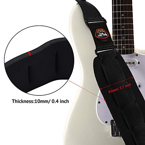 Sangle de Guitare Ajustable SBR Mousse à Mémoire, avec Extrémités en Cuir Véritable, Largeur 9.2cm avec Porte-médiators… - Les Beatles, Paul McCartney, John Lennon, RIngo Starr, George Harrison Sangle de Guitare Ajustable SBR Mousse à Mémoire, avec Extrémités en Cuir Véritable, Largeur 9.2cm avec Porte-médiators… – Image 4