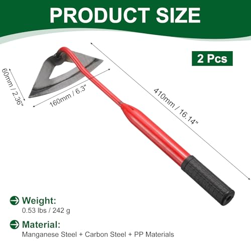 HARFINGTON 2pcs Azada de Jardín 16.14" x 6.5" Acero miniatura 2