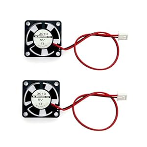 JZK 2PCS 30x30x10mm 2pin DC 5V Mini Leise Lüfter mit Kabeln 3010 Kleiner Leiser Lüfter 30mm 3cm Miniatur bürstenloser DC Lüfter 5V, 3D-Drucker Lüfter mit Kabel, Kühlkörperlüfter