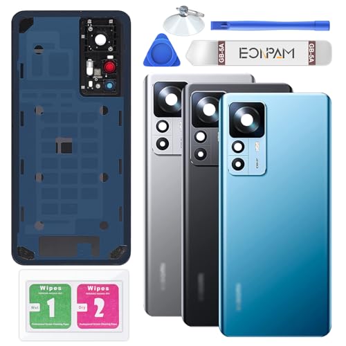 Vitre Arrière Xiaomi 12T Cassée ? Pack Remplacement Couvercle Batterie + Lentille Bleu