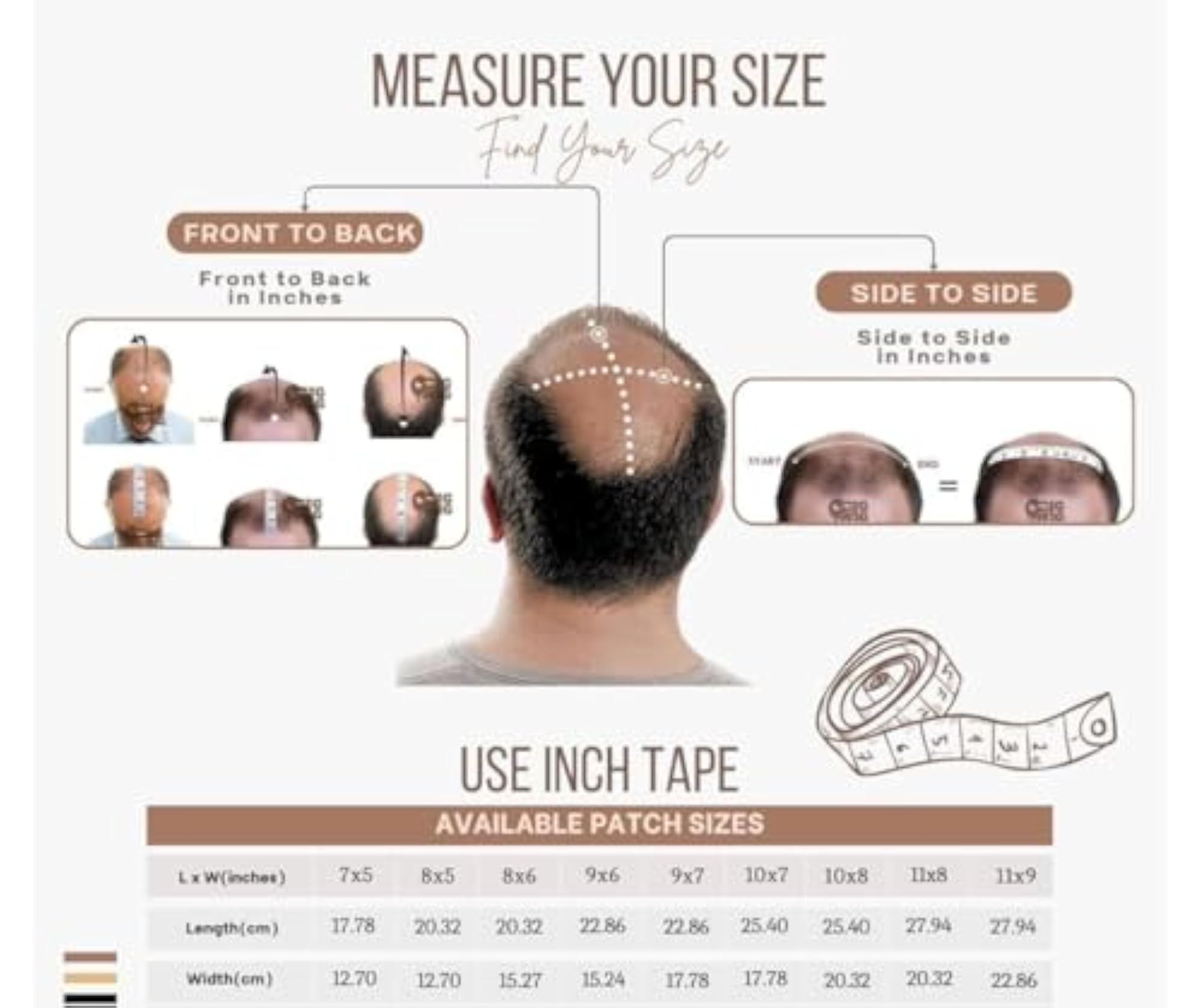Natural Human Hair Patch for Men, Optical Base