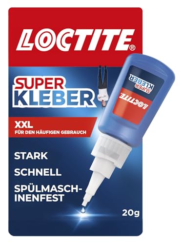 Loctite Superkleber XXL spülmaschinenfester Sekundenkleber für viele Sofortreparaturen schnelltrocknender & extra starker Flüssigkleber 1x20g