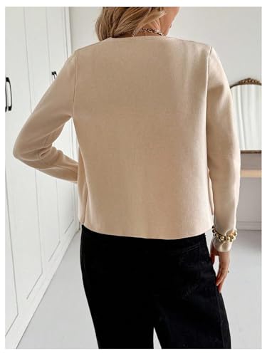 Image of MakeMeChic Women's Metal Button Down Cardigan V Neck Long Sleeve Lightweight Sweater