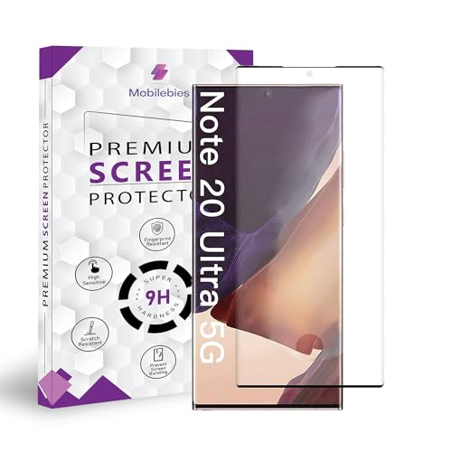 Image of Advanced Black Border Tempered Glass Screen Protector Compatible for Samsung Note 20 Ultra (6.9 Inch, Pack of 1) | Full Screen Coverage Screen Protector Guard Protector