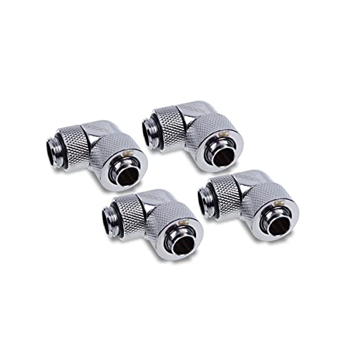 Alphacool Eiszapfen 13/10mm compression fitting 90° rotatable G1/4-4pcs Set Chrome