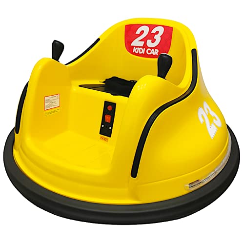 Voiture électrique Enfant KIDICAR - Auto-Tamponneuse 360° avec télécommande de contrôle Parental et Contours Anti-Chocs - Garçon et Fille - Jaune