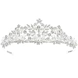 Material de Alta Calidad: La corona de cristal de boda está hecha de aleación pulida de alta calidad. Los materiales de diamantes de imitación hipoalergénicos y sin níquel aportan una apariencia de diamante y una textura dura a la elegante corona.