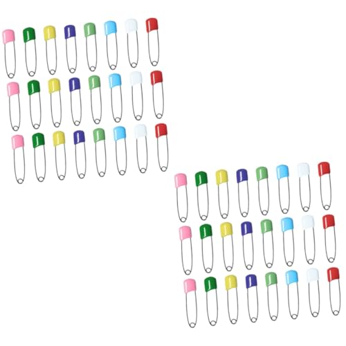 COHEALI 2 Juegos Imperdible Alfiler De Bebé Seguridad De La Cabeza Pin De Seguridad Baberos Pasador De Seguridad Del Pañal Pañales Recién Nacidos Para Bebé El Plastico Colorful 100 Uds * 2