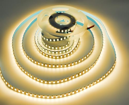 Image of SUYOOULIN LED Strip Lights, AC 110V-130V 16.4ft /5m SMD 2835 600 LEDs Light Strips, 15000LM Flexible Waterproof IP68 LED Ribbon for DIY Christmas Home Indoor Outdoor Decor(Warm White 3000K)