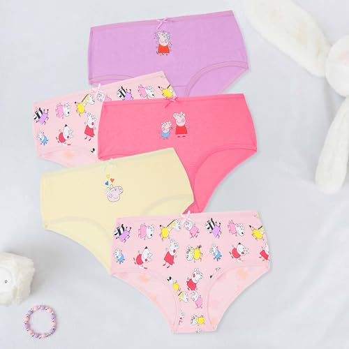 Peppa Pig Toddler Girls Underwear 5-Pack Cotton Briefs Ages 2-6 Elastic Waist Colorful Multi