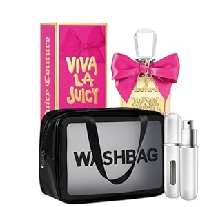 Viva La Juicy Eau de Parfum Women perfume Spray 3.4 oz – Gift Set Pack – Toiletry Bag And Refillable Empty Perfume Bottle