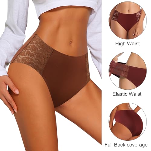 Image of Eiggam Women's Cotton Bikini Panties,High-Cut Full Coverage Stretch Cool Underwear for Women