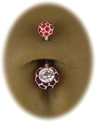 Piercing Nombril Boule Rouge Cristal Acier Barre 8mm Courte Amazon Fr Bijoux