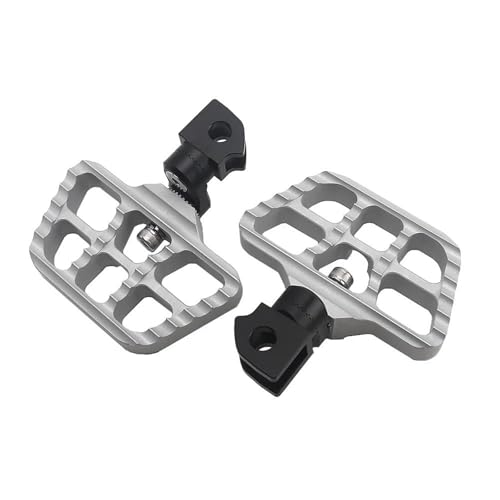 Reposapiés Delantero Motocicleta Para Kawasaki Para Vulcan 650 2015-2021 Estriberas Ajustables Giratorias El Piloto Reemplazo(Silver Black)