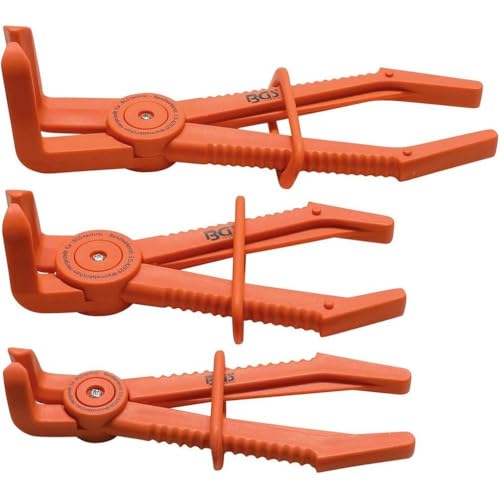 Juego de pinzas para mangueras flexibles acodadas, 90 grados. 155-255 mm - 3 piezas - Precisión y manejo - D-Work