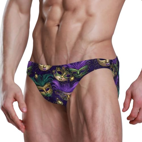 Mens Mardi Gras Fleur De Lis Bikini Swimsuit Swimwear Swim Briefs for Men 213433234