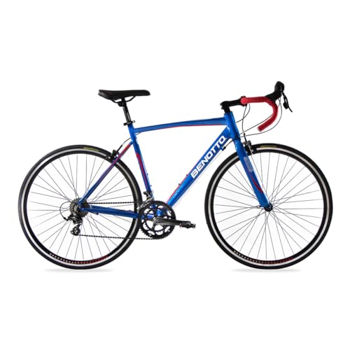 Bicicleta de Ruta BENOTTO 590 R700 Rodada 700C 14 Velocidades Cuadro de Aluminio Frenos Duales Microshift Azul Metálico Talla 46.5