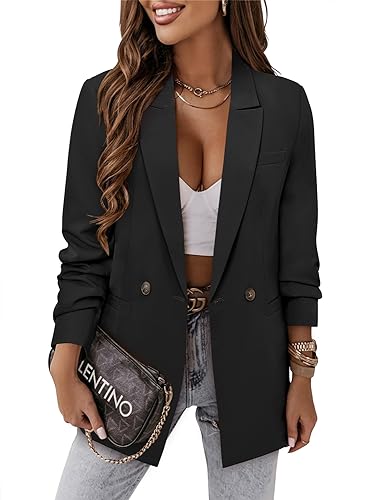 CRAZY GRID Women Business Casual Blazer Jacket Fashion Plus Size Blazer Ladies Buttons Work...
