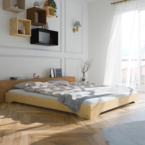 smartwood Bett 160x200 mit Lattenrost - Bettgestell aus FSC-zertifiziertem Kiefernholz - stabil bis 300 kg - Doppelbett - Modernes & langlebiges Bett...