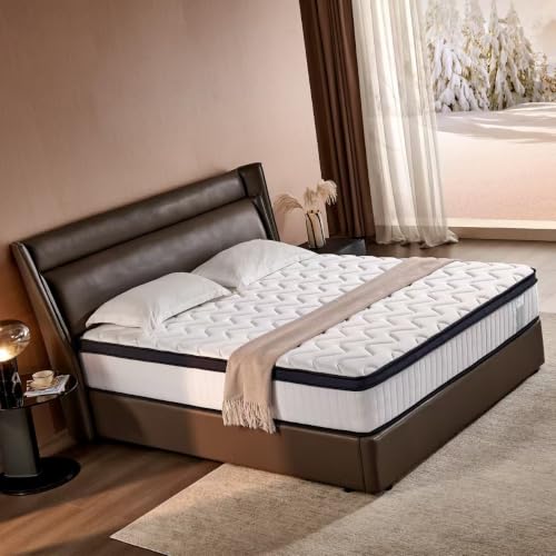 fitmostly Full Size 12 Inch Hybrid Gel Memory Foam Pocket Spring Mattress in a Box for All Sleepers