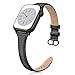 SWEES Leather Band Compatible for Apple Watch iWatch 38mm 40mm, Slim Thin Dressy Genuine Leather Strap Compatible iWatch Series 5 Series 4 Series 3 Series 2 Series 1 Sport Edition, Lichee Black