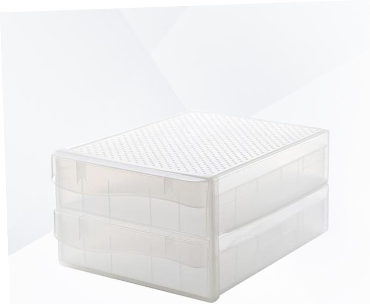 Double-layer 60 Grids Egg Storage Box Stackable Plastic Egg Organizer for Refrigerator Sturdy for Kitchen and Home Use