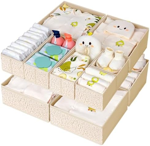 Drawer Organizer Clothes - 12 Pack Dresser Organizer for Nursery,...