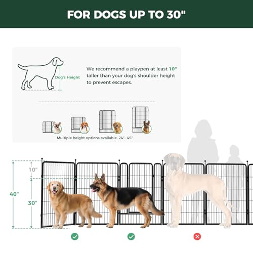 Image of FXW Instant Dog Playpen with RV Step Grid for RV Camping, 40 inch H, 32 Panels | Quick-Setup & Heavy-Duty Play Yard, Helps Close Stair Gaps, Fits 30 inch RV Step Opening, For Medium & Large Dogs, Patented