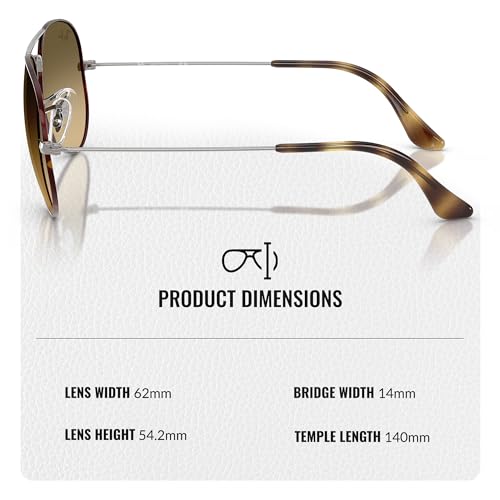 Image of Ray-Ban RB3025 AVIATOR LARGE METAL Pilot Shape Sunglasses for Men & Women with Official Eyewear Kit