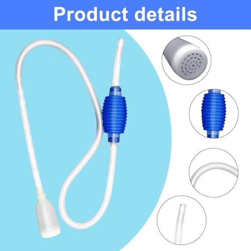 Aquarium Syphon Cleaner – Hand Fish Tank Gravel Cleaner with Squeeze Pump, Water Changer & Muck Remover for Freshwater & Saltwater Tanks, Easy Maintenance Tool for Aquatic Pet Owners - Image 3