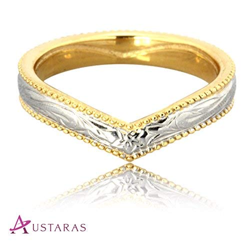 Hawaiian Ring by Austaras - Sterling Silver and Gold Plated Stainless Steel Heart Ring3