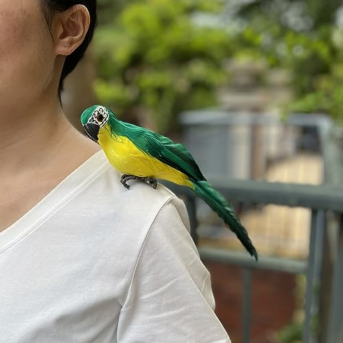 LWINGFLYER 6pcs Artificial Birds Fake Parrot 10inch Lifelike Feathered Birds Figure Model for Craft Tree Decoration Shoulder Pirate Costume Accessory Assorted Colors (Artificial Parrot)