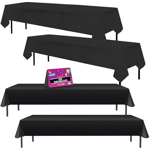 SOL Heavy Duty Black Table Cover Set Cover
