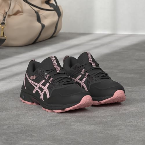 ASICS Women's Gel-Venture 8 Running Shoes, 11, Black/Frosted Rose