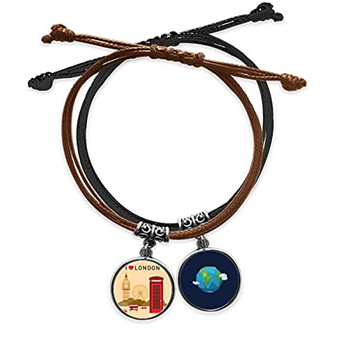 Reino Unido pulsera de cuero con la bandera y cabina de correos Post Office