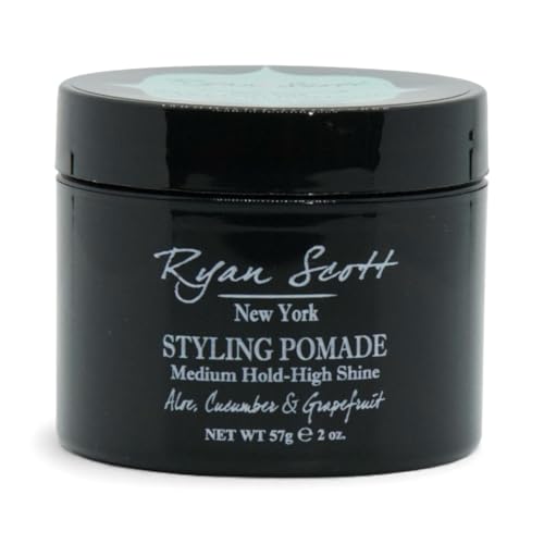 Ryan Scott Styling Pomade - Medium Hold - High Shine Finish. Aloe, Cucumber, & Grapefruit Fragrance 2.0oz.