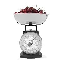 Salter SA00562BFEU12 zeitlose mechanische Küchenwaage – 5 kg Kapazität, 1 Liter spülmaschinenfeste Schüssel, Backwaage, klassisches Design, leicht lesbares großes Zifferblatt, 22 cm Höhe, Schwarz
