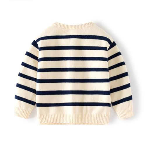 Toddler Baby Girls Cotton Knit Jacquard Sweater Cardigan, Crew Neck Spring Coat Sweater Long Sleeve Clothes Warm Tops2