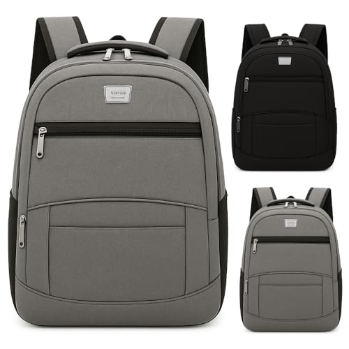 Mochila Escolar Unissex, Múltiplos Compartimentos, Ideal para Trabalho e Faculdade, Impermeável (Cinza)
