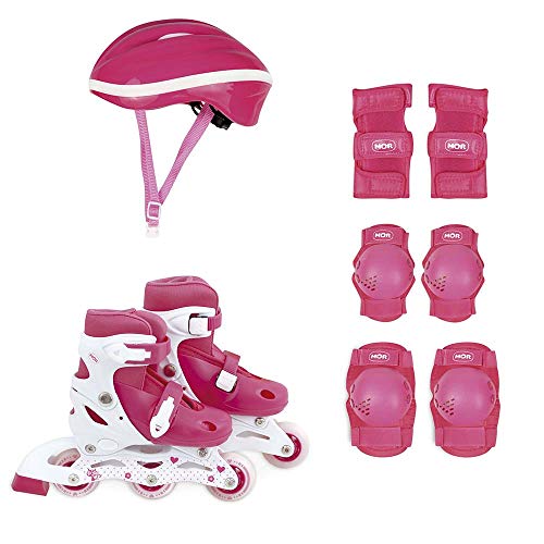 Kit Roller Rosa Tamanho P 30-33 (roller, Joelheira E Capacete) Mor