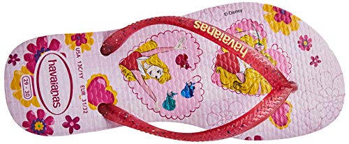Chinelo Slim Princess, Havaianas, Meninas, Rosa Cream/Pirulito, 25/26