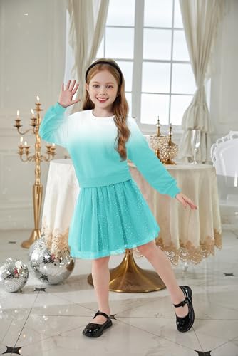 Image of Arshiner Toddler Girl Clothes Long Sleeve Pullover Sweatshirt and Tutu Skirt 2 Piece Outfits Kids Clothing Set Party Dress