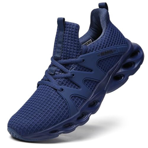 Image of TSIODFO Sneakers for Men Running Tennis Walking Shoes Breathable Comfort Gym Workout Athletic Shoe Blue Size 10.5