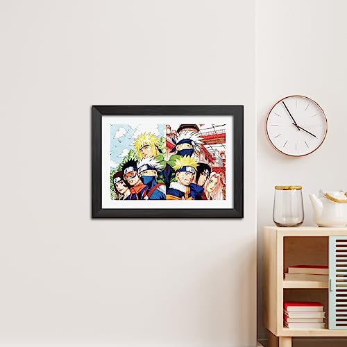 Image of TenorArts Kakashi & Minato Team 7 Poster Naruto Anime Laminated Posters Photo Frame Painting with Matt Finish Black Textures (12inches x 9inches)