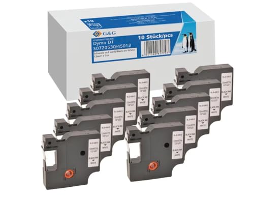 Rubans encreurs BB-D-G-45013-10 G&G pour étiqueteuse Dymo 12mm