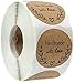 1.5" Inch Round Natural Kraft Olive Branch Handmade with Love Stickers / 500 Labels per roll