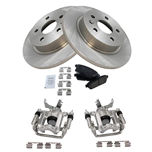 Image of TRQ Rear Brake Pad and Rotor Set Ceramic Solid Rotors Calipers | For 2013-2017 Buick Encore 2013-2016 Chevrolet Sonic 2015-2017 Trax