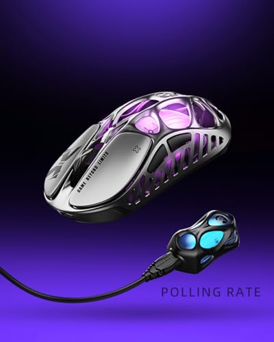 GravaStar Mercury X Pro Wireless Gaming Mouse, Come with 8K Dongle – 32,000 DPI PAW 3950 Sensor, 8,000Hz Polling Rate, Only 49g, Magnesium Alloy Hollow Frame, RGB Lighting, 5 Programmable Buttons - Image 5