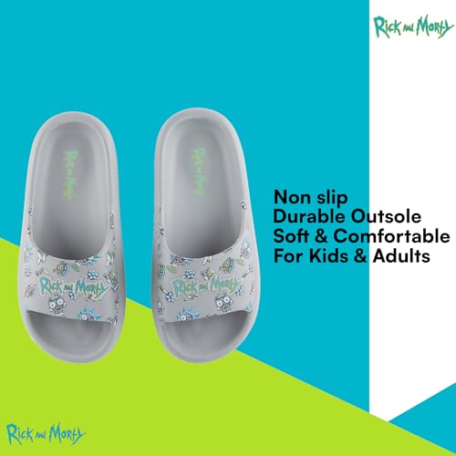 Image of RICK AND MORTY Mens Comfort Slides - Officially licensed Cushion Slides - Rick Sanchez and Morty Smith