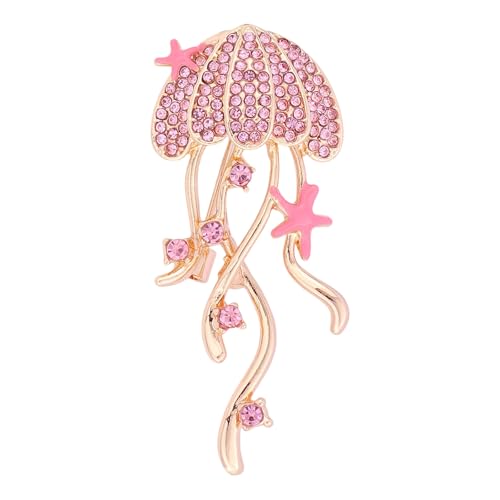 Broche méduse en strass cadeau créatures marines pour sac